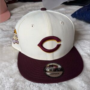 New Era Cincinnati Teds Two-Tone Cream and Maroon Snapback Cap